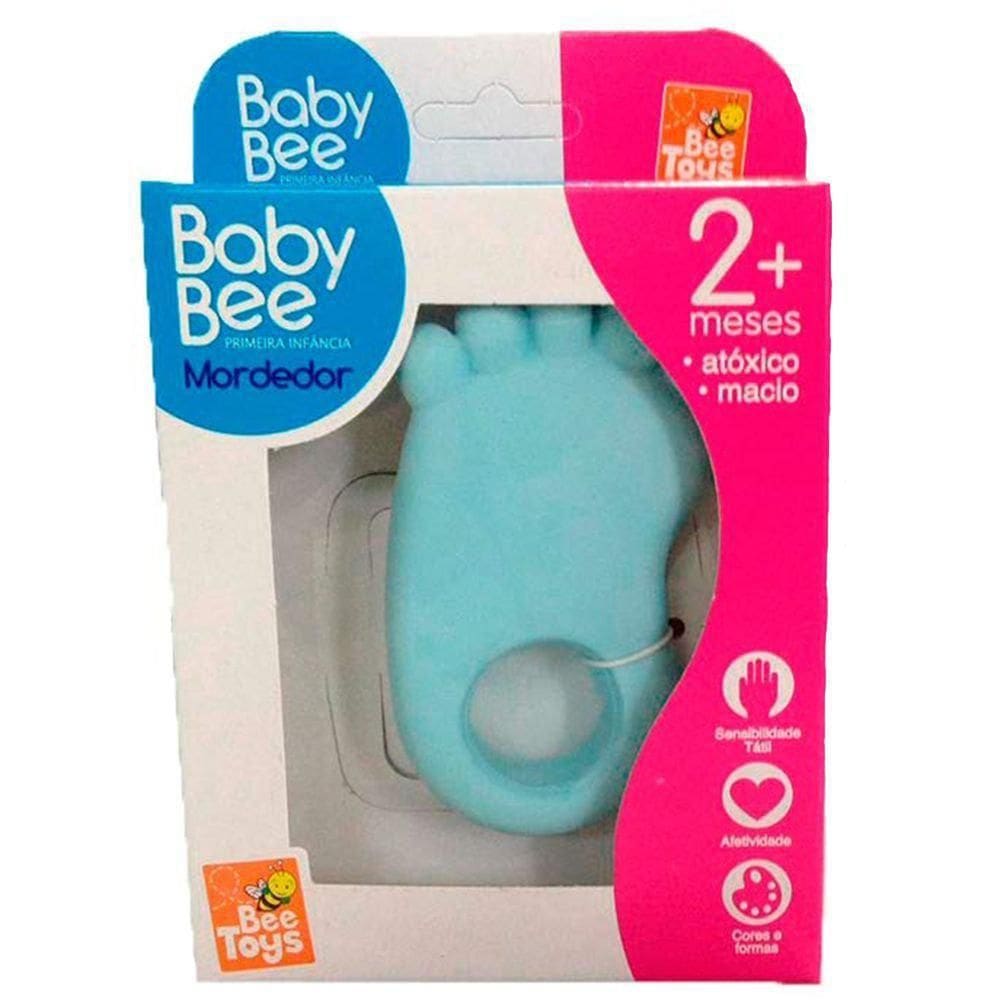 Mordedor Pé Pezinho Para Bebê Atóxico - Azul - Bee Toys