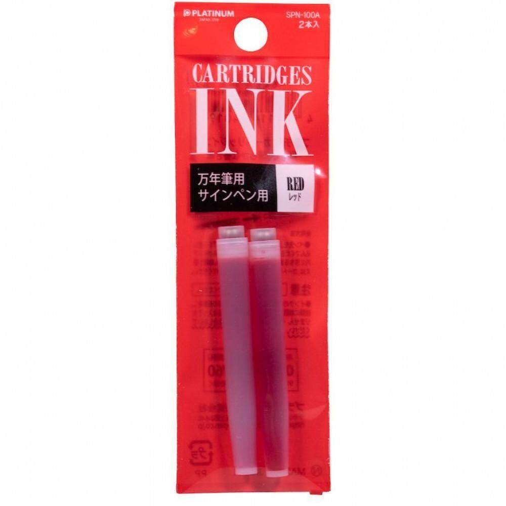 Cartucho Para Caneta Tinteiro Platinum Red Com 2 Unid.