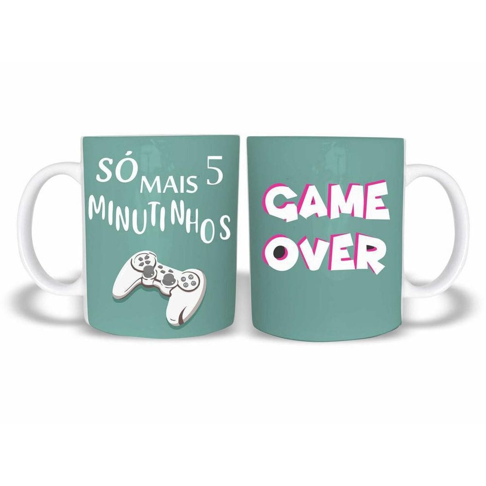 Caneca Gamer Só Mais 5 Minutinhos 325Ml Cerâmica