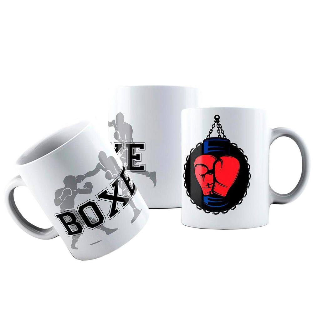 Caneca Cerâmica Academia Lutador Boxe Luva Saco Pancada