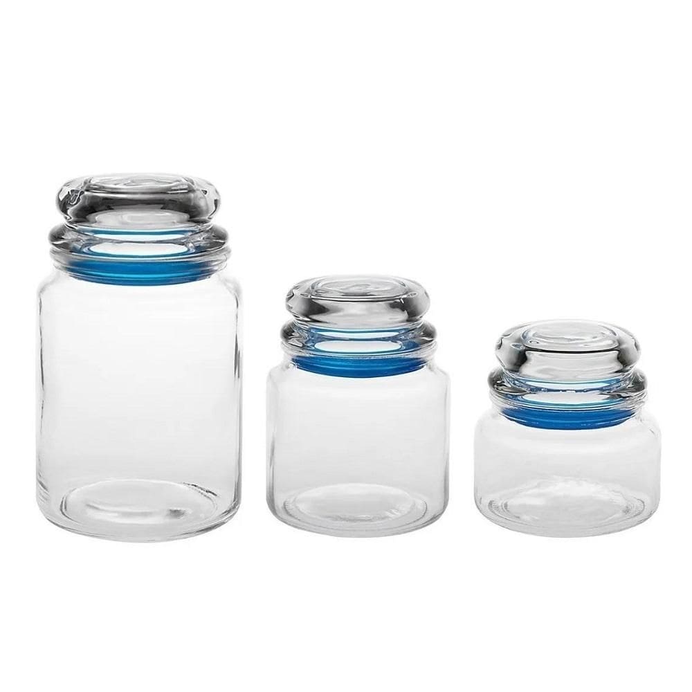 Kit 3 Potes Herméticos De Tampa Capacidade 300Ml 470Ml 670Ml