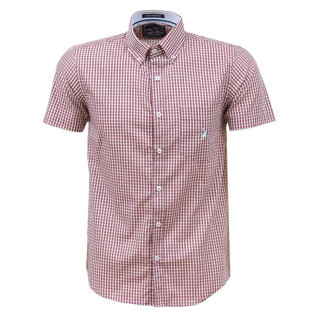 Camisa Masculina Manga Curta Rosa Austin Western 37702