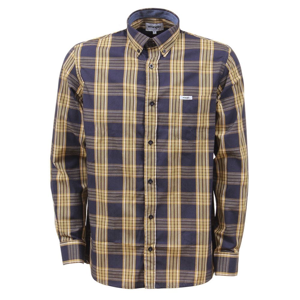 Camisa Masculina Xadrez Azul Manga Longa Wrangler 37790