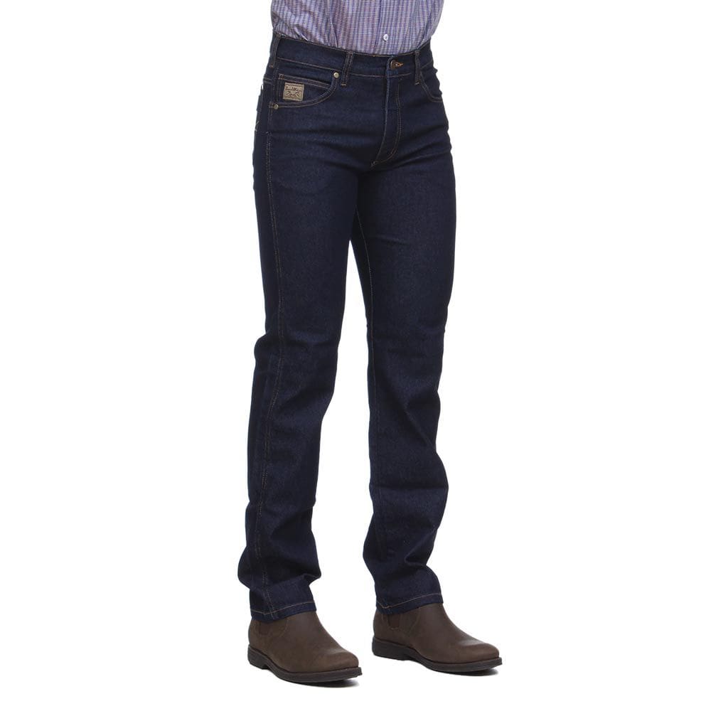 Calça Jeans Masculina Regular com Elastano Azul Escuro Land Horse 32236