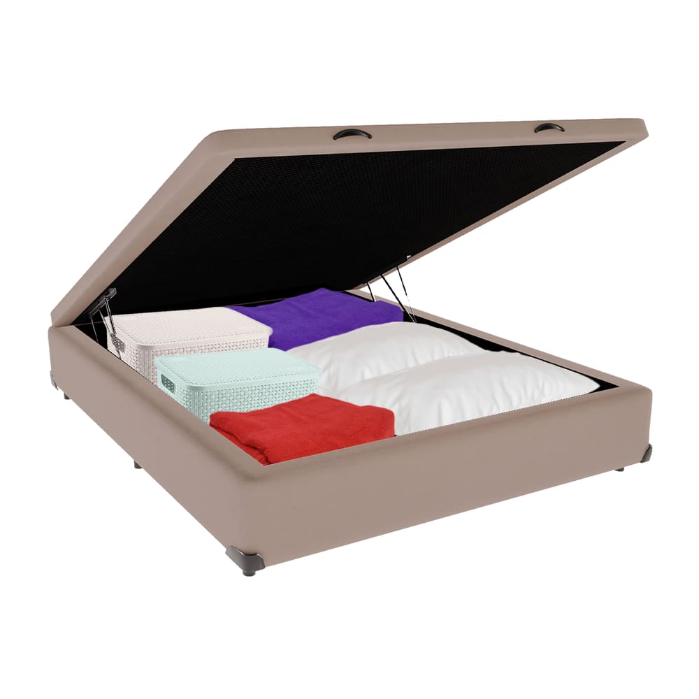 Cama Box Baú Viúvo 128x188 Bege