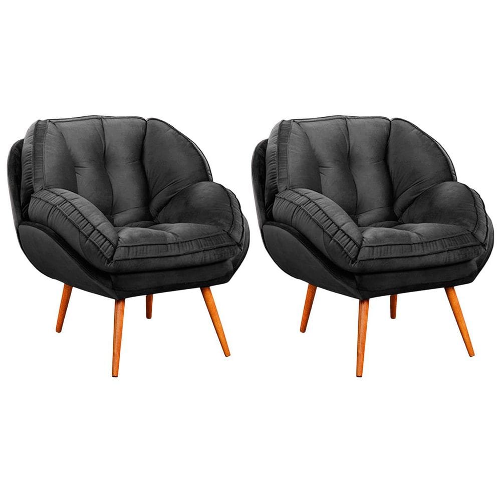 Kit 2 Poltronas para Sala e Escritório Decorativas Vitória
