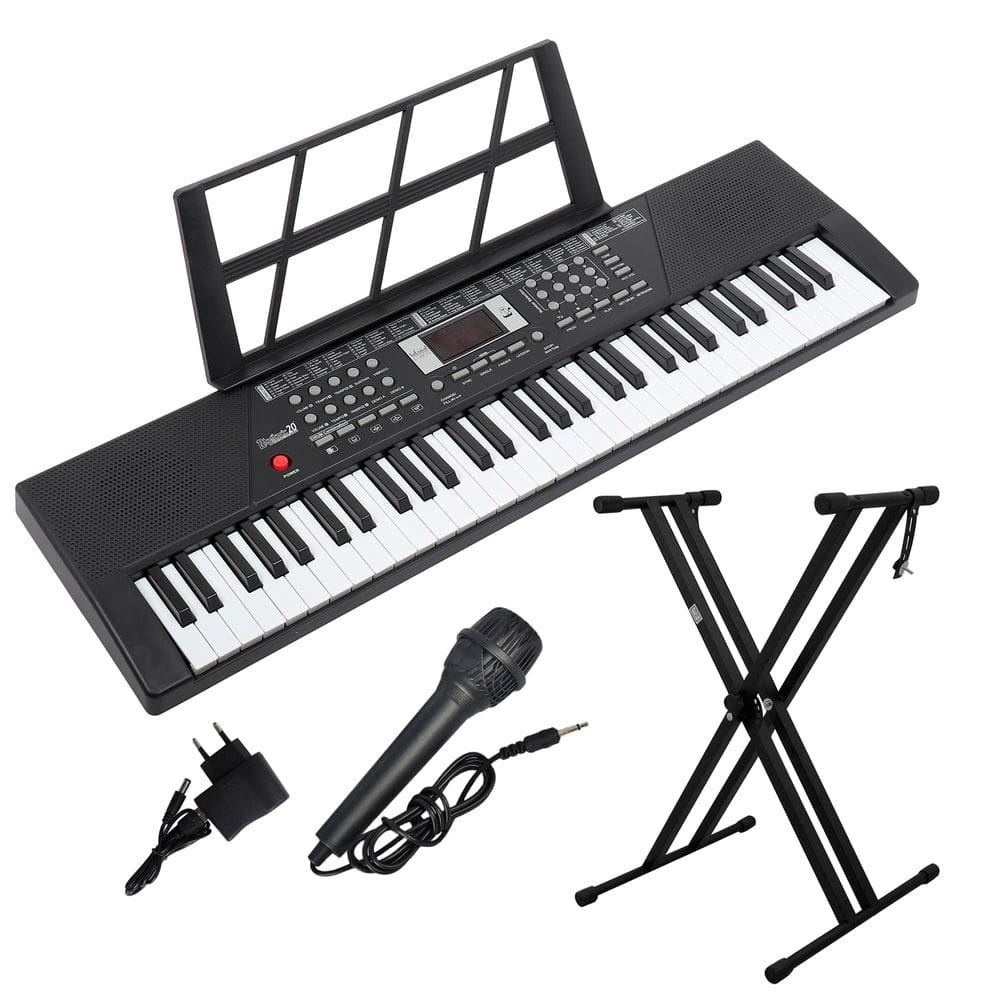 Kit Teclado Portátil Rhythmic 20 61 Teclas com Suporte em X