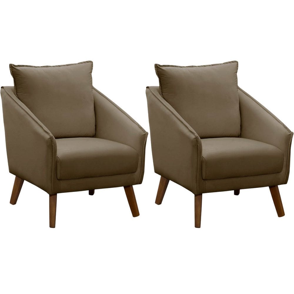 Kit 2 Poltronas para Sala e Escritório Decorativas Ellen