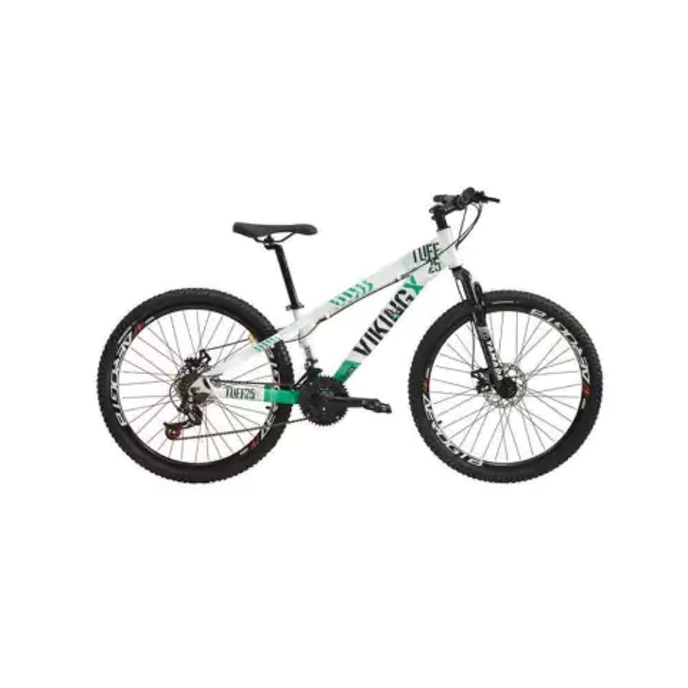 Bicicleta Vikingx Branco verde TUFF25/30 Aero Aro 26 Cambios Importados 21V