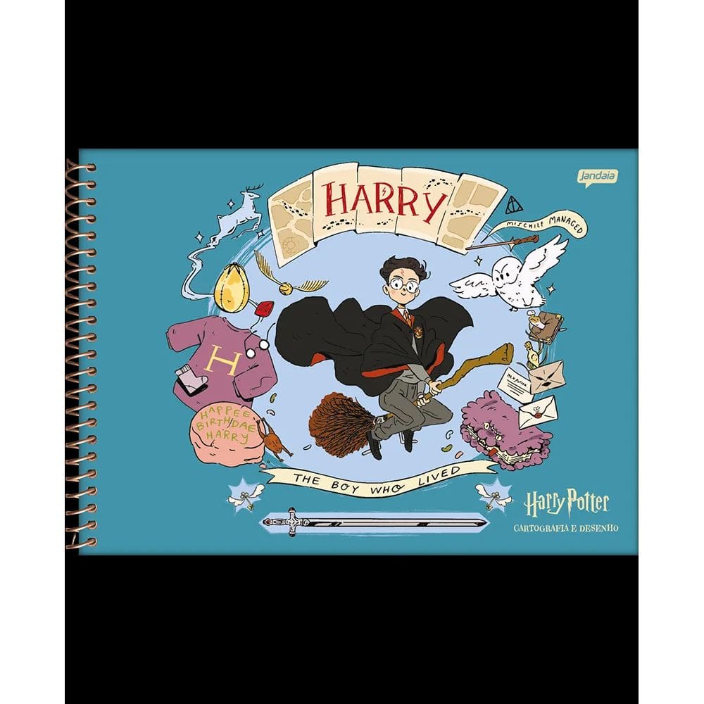 Caderno Desenho 80 Folhas Harry Potter Jandaia 3223