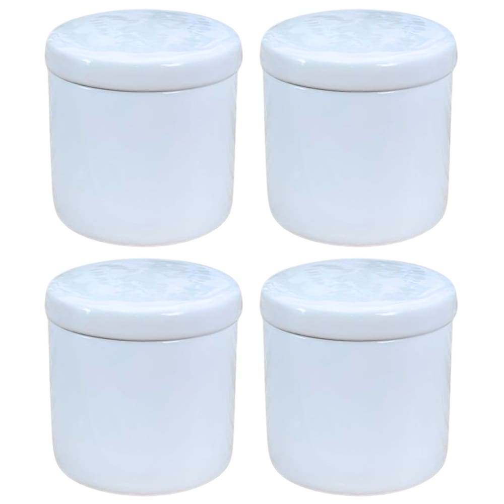 kit 4 Potes higienie / Condimentos / Trecos - Potes Porcelana