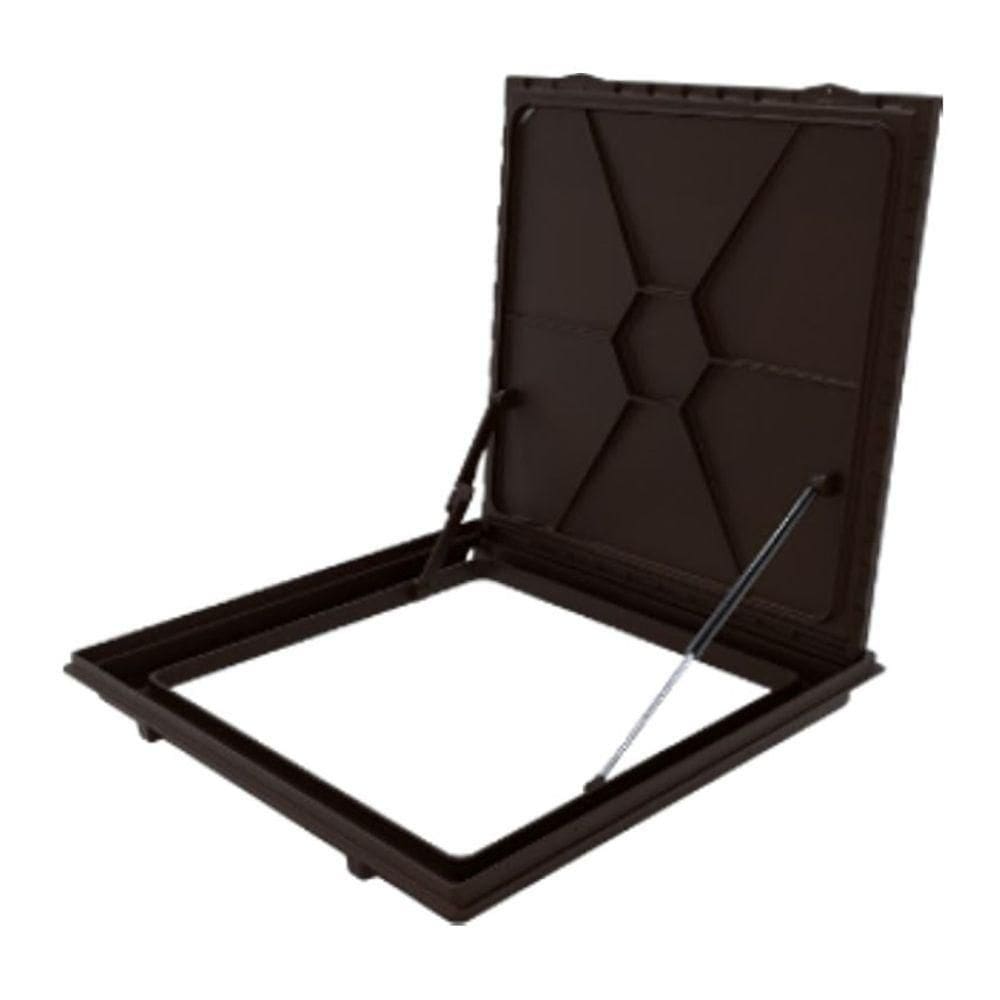 Tampa Casa Maquina 75x75cm Com Rebaixo Para Alumínio Marrom