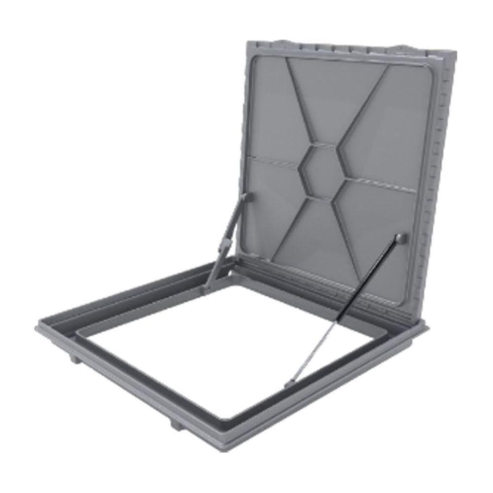 Tampa Casa Máquina Alumínio Rebaixo Invisível Cinza 80x80cm