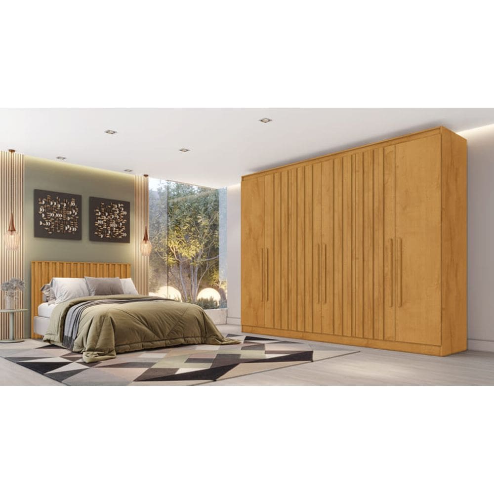Guarda Roupa Casal Ripado 6 Portas Oxford Made Marcs