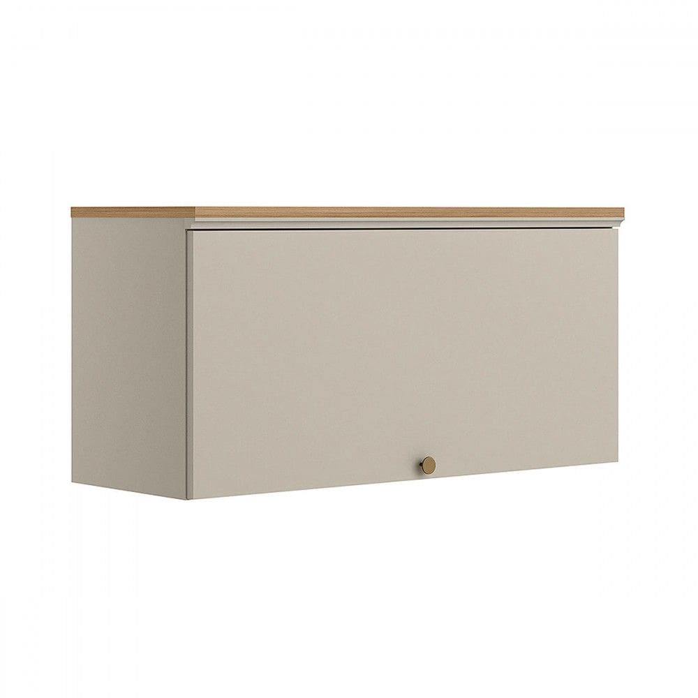 Armário Aéreo Cozinha 80 Cm Atena 1 Porta 100% Mdf Jequitibá/Off White Fosco - Linea Brasil