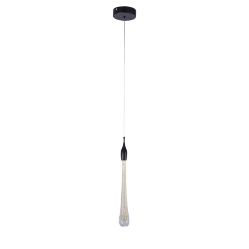 Lustre Pendente Gota Preto 3W 3000K Bivolt Domum