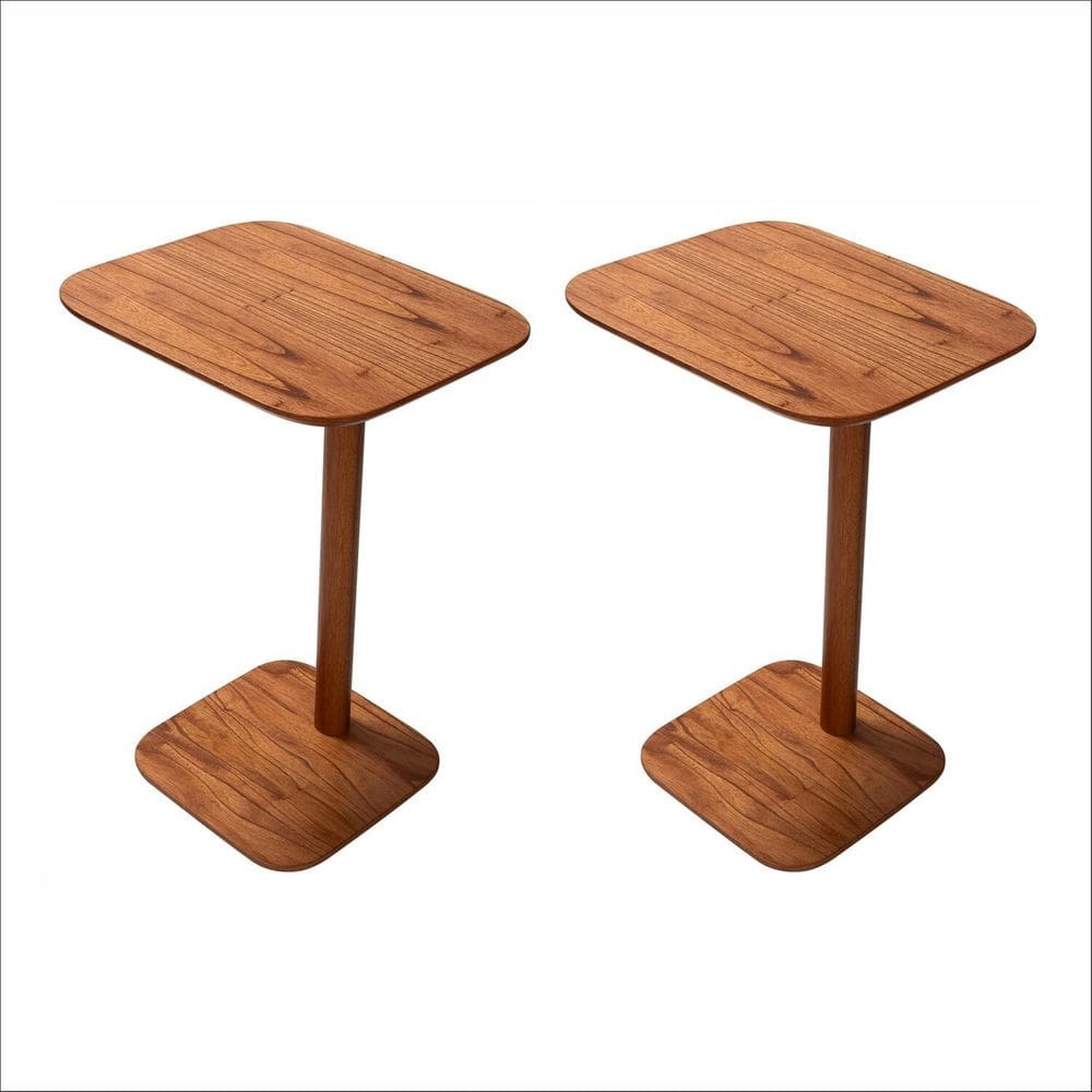Kit 2 Mesas de Apoio em Madeira Maciça e Verniz Dália Living Outdoor Espresso Móveis Imbuia