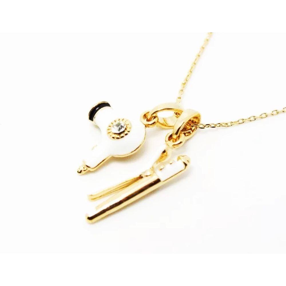 Colar Cordão Secador Chapinha Branco Folheado Ouro 18k
