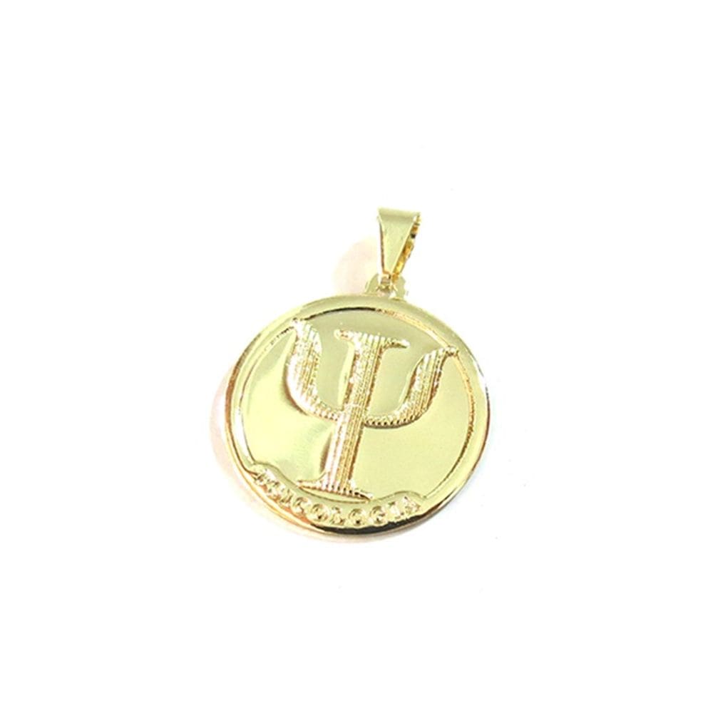 Pingente Medalha Profissão Curso Psicologia Folheado 18k