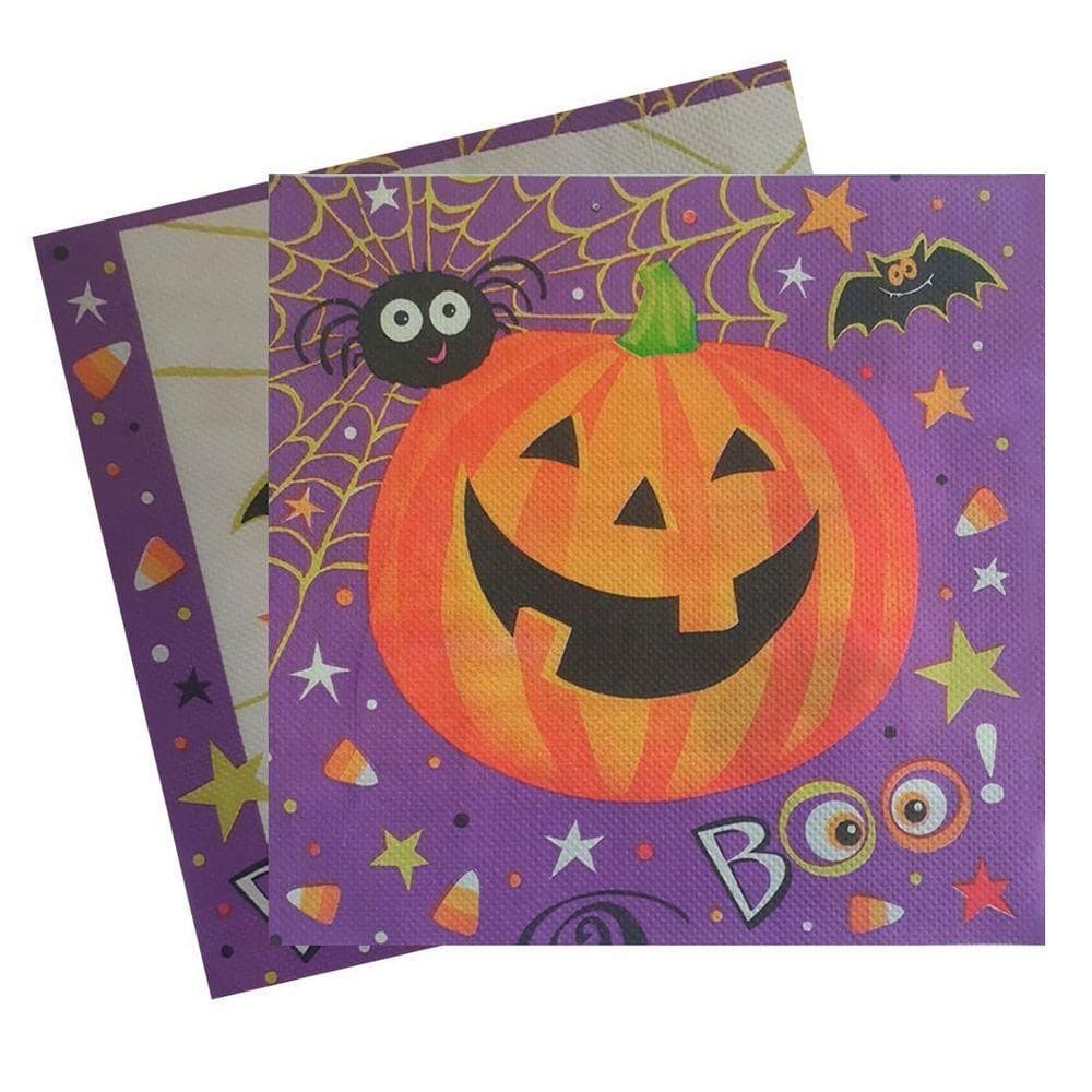 Guardanapo Estampado Halloween Roxo - 20 Unidades