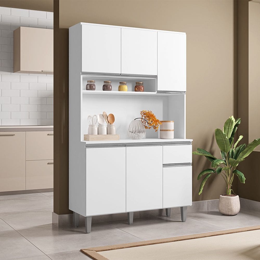 Cozinha Compacta Márcia 105cm Branco AJL Móveis