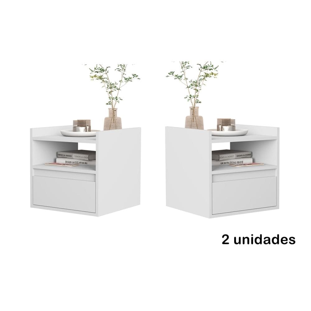 Kit 2 Mesas Cabeceira Suspensa Porta Medina Plus Cores