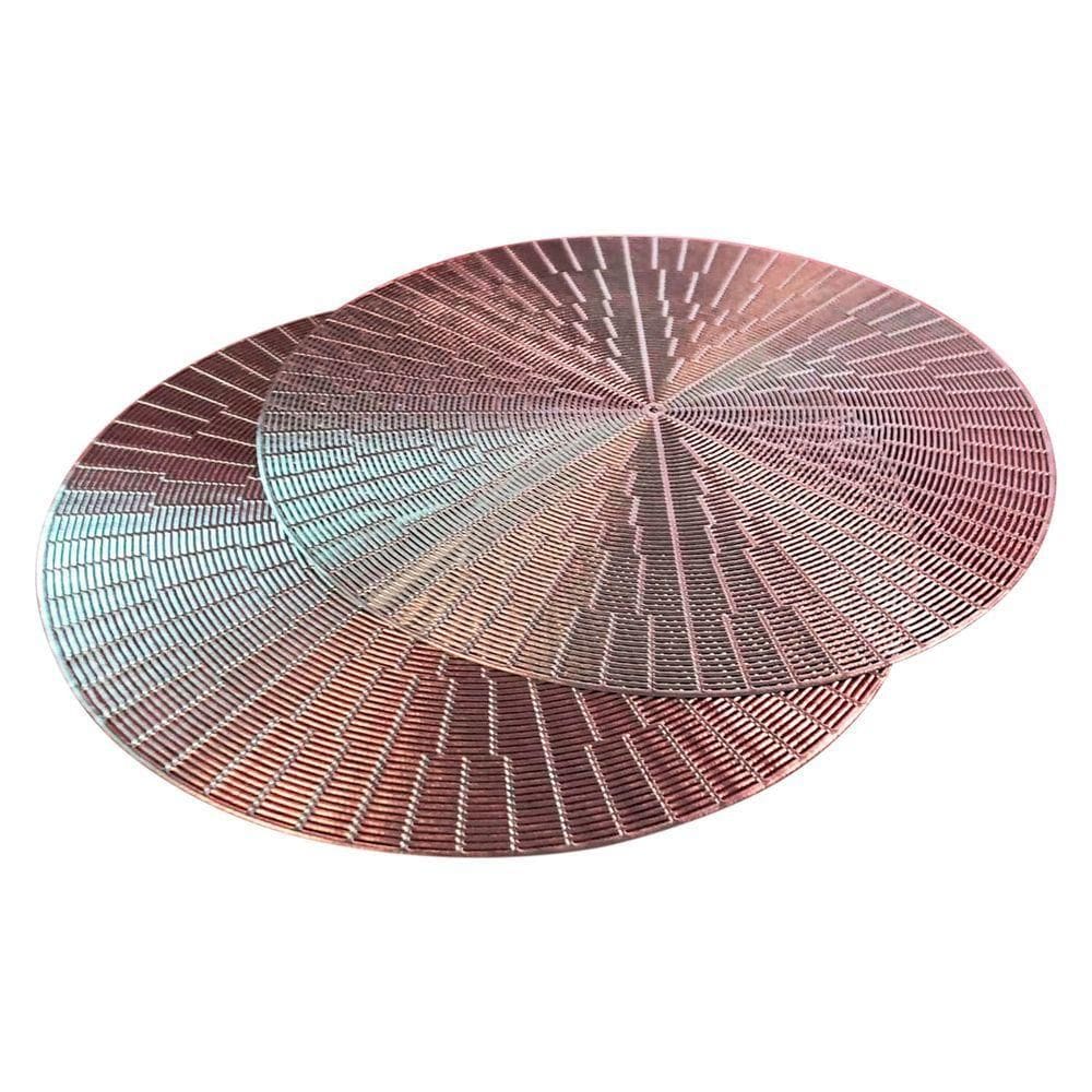 Jogo Americano Mesa Posta Mesa Redondo Linha Luxo Tamanho Grande Modelo Egípcio Em Pvc Cor:rose