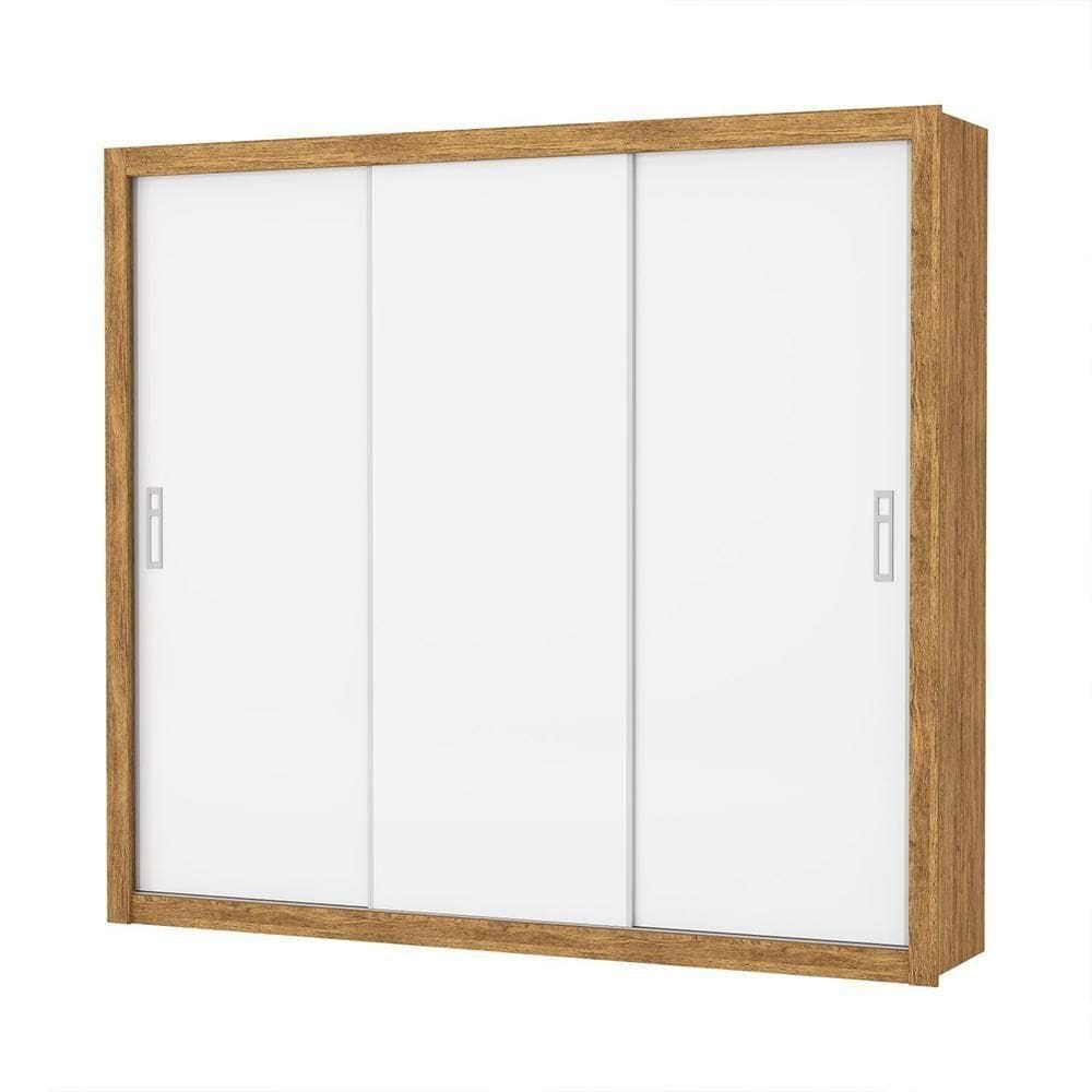 Guarda Roupa Roupeiro Ilhéus 3 Portas De Correr 4 Gavetas Carioca Cinamomo Branco