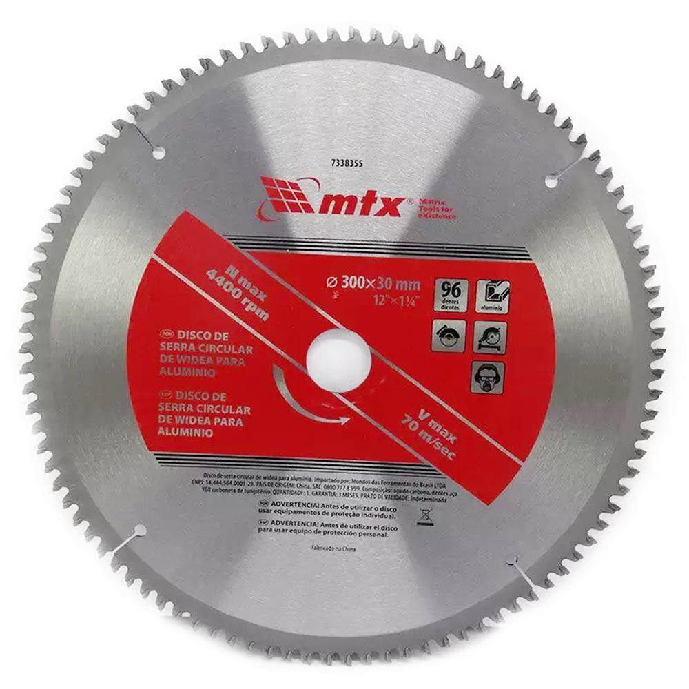 Disco Serra De Wídea Para Alumínio 300X30Mm 96 Dentes Mtx