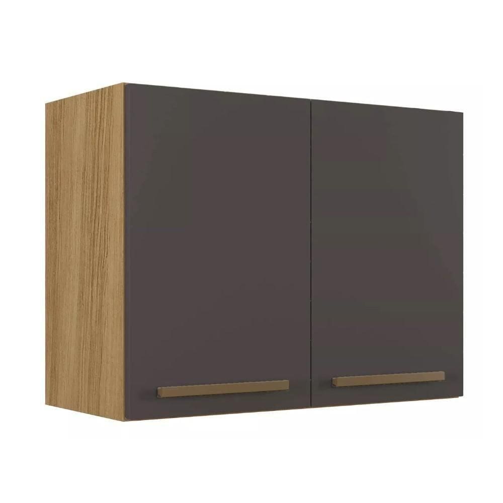 Armário Aéreo Cristal 2 Portas Arte Móveis Cinamono Grafite