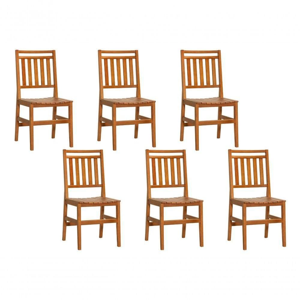 Kit 6 Cadeiras Rebeca Madeira Maciça