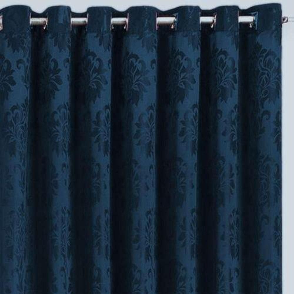 Cortina Jacquard 6,00x2,30 Para Varão Simples Azul