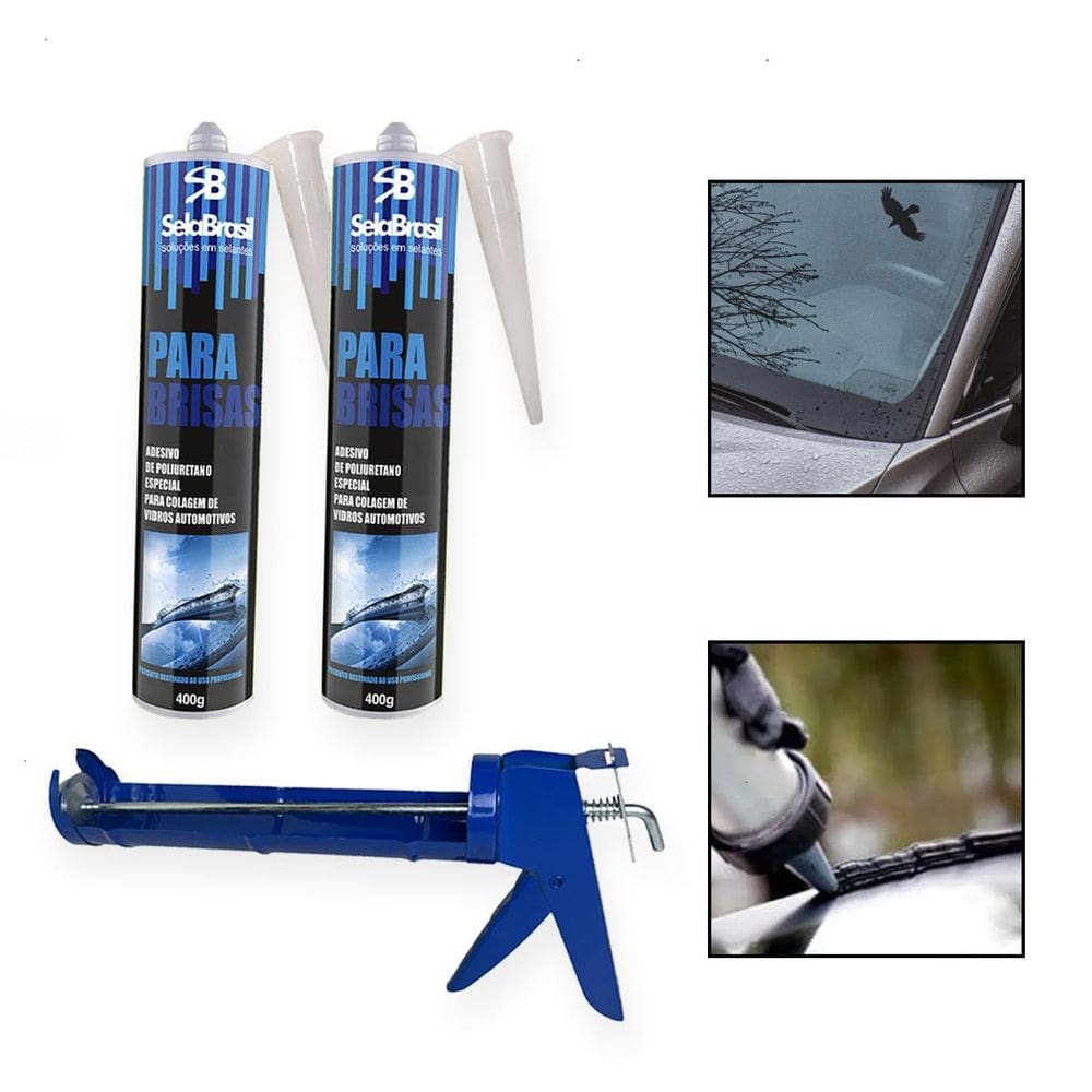 Kit 2 Cola Adesivo Para Brisa Vidro Automotivo Com Aplicador