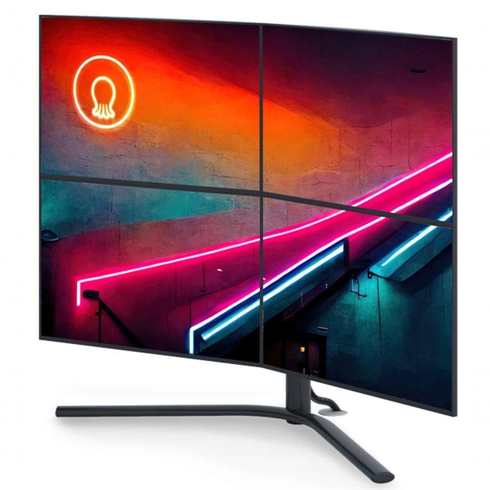 Suporte De Mesa Para 4 Monitores Até 24 Octoo Clipway-4 Preto
