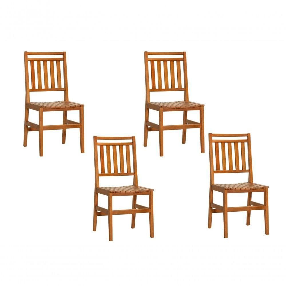 Kit 4 Cadeiras Rebeca De Madeira Maciça