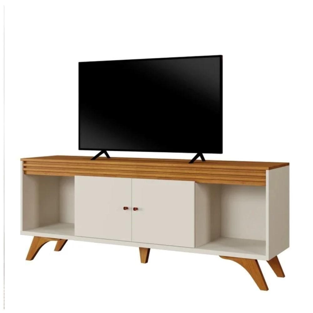 Rack Para Tv Até 65 Pol. Madrid 2p Off White Naturalle 1,60m