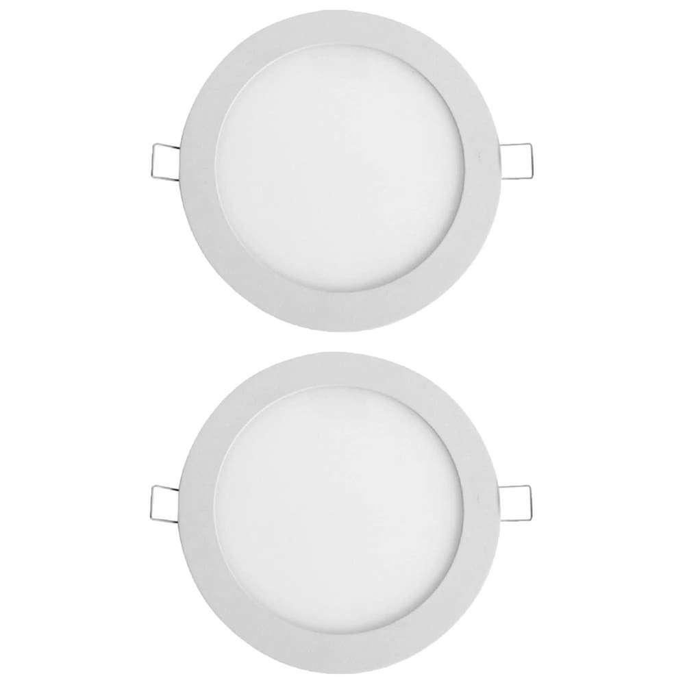 Kit 2 Painel Led Redondo Embutir 12W 6500K Bivolt Foxlux