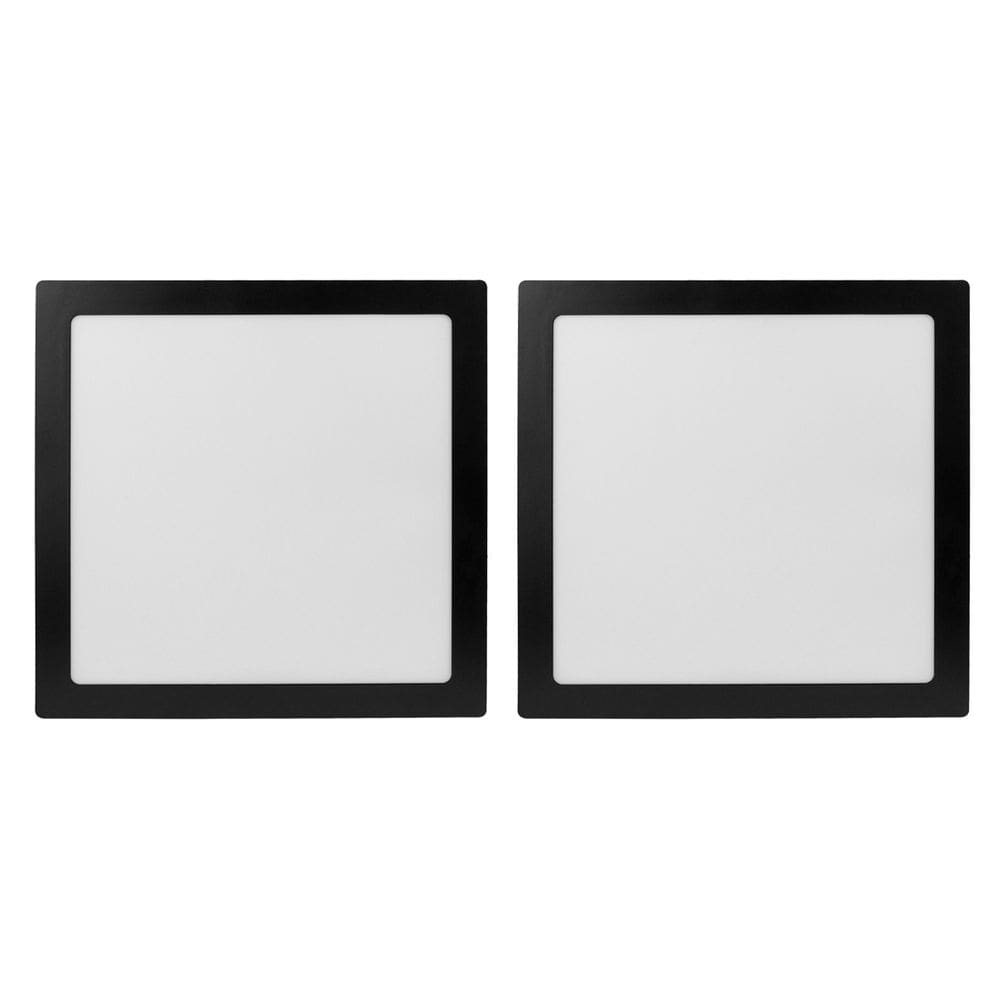 Kit 2 Painel de LED 24 W 6500k Quadrado Embutir Preto Foxlux