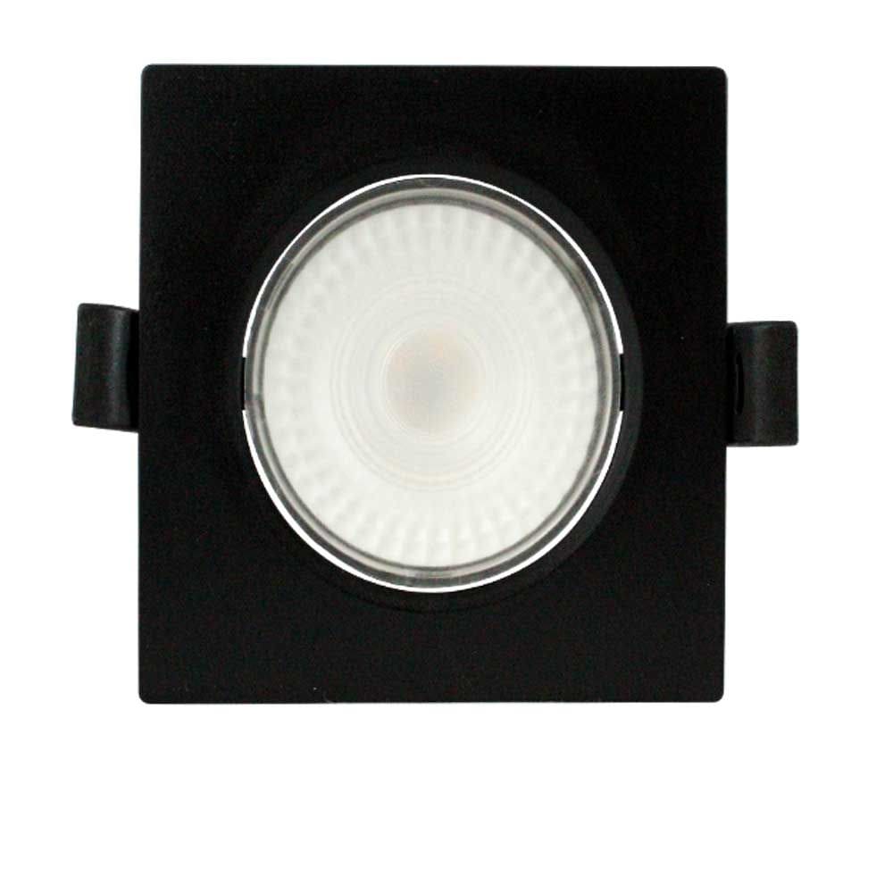 Kit 10 Spot Led 7w Quadrado 6500k Preto Bivolt Foxlux