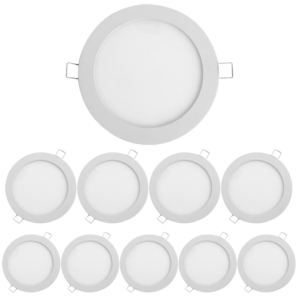 Kit 10 Painel Led Redondo Embutir 18W 6500K Bivolt Foxlux