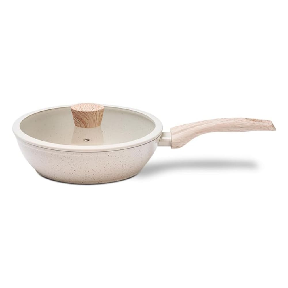 Panela Wok com Tampa 28Cm 3,4L Ceramic Life Sirius Fundo de Indução Vanilla Brinox