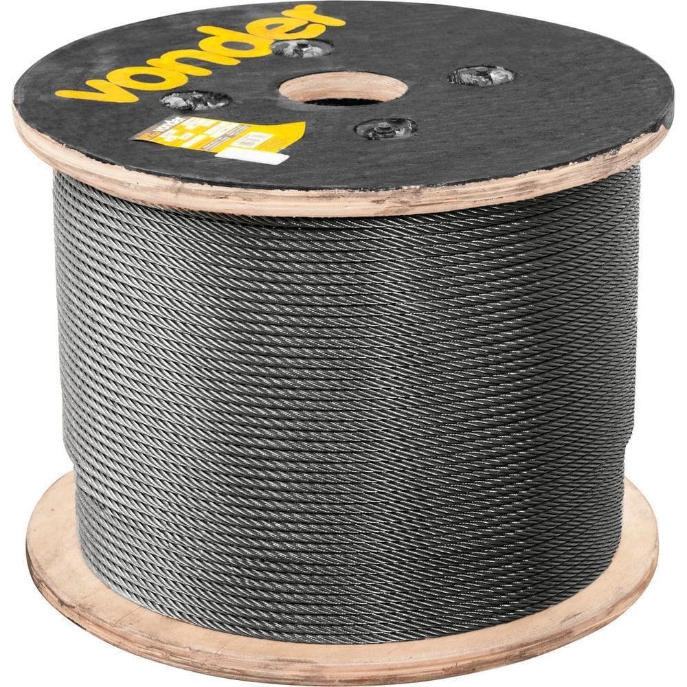 Cabo Aço Af 5/16 Alma De Fibra 6X25F Polido Com 100M Vonder