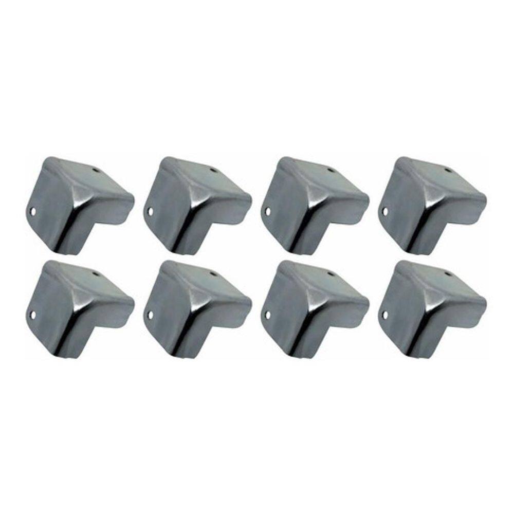 Kit 8 Canto Reto De Aço Pequeno 2 Furos Zincado S19 Santo
