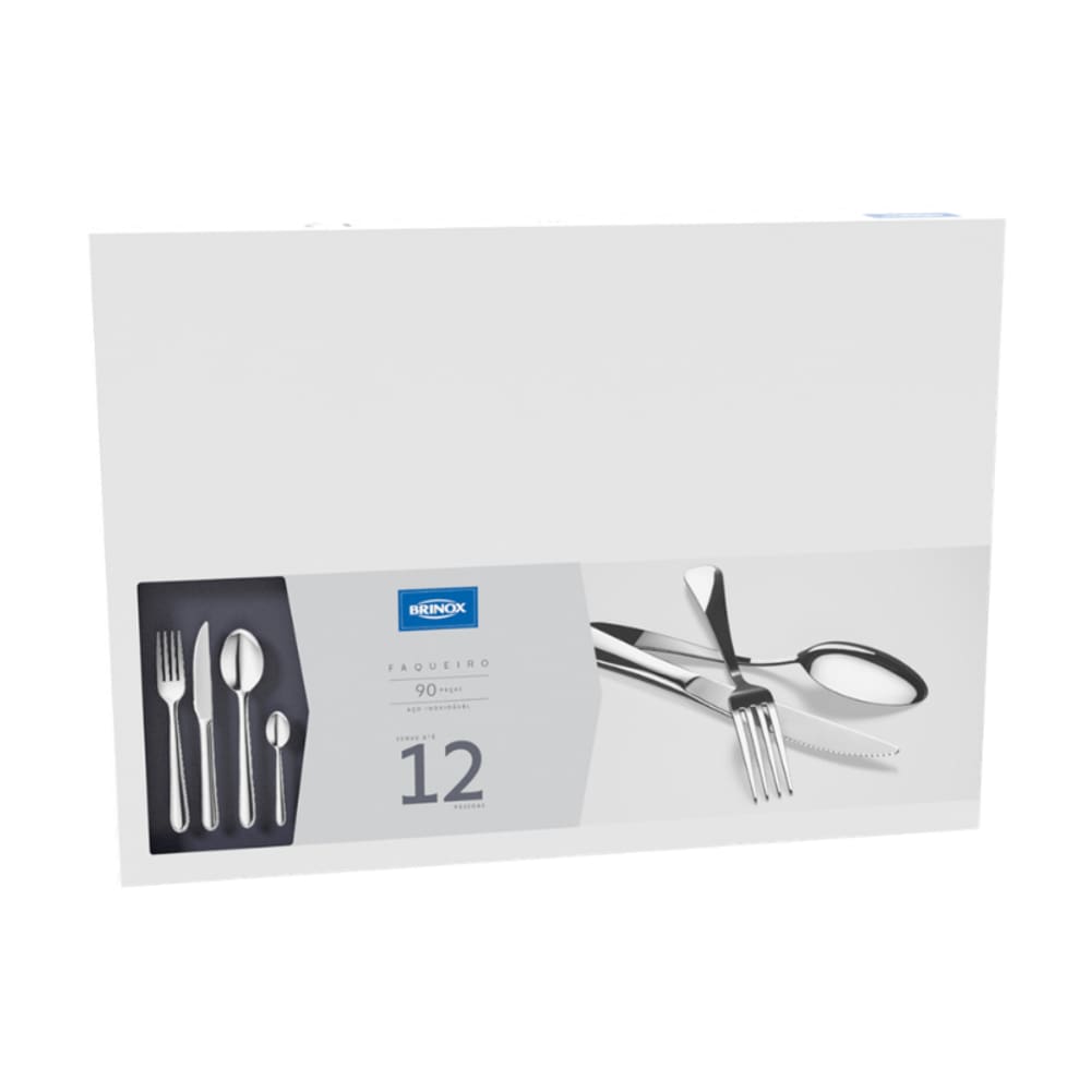 Faqueiro Bellagio com 90 Peças em Aço Inox Brinox