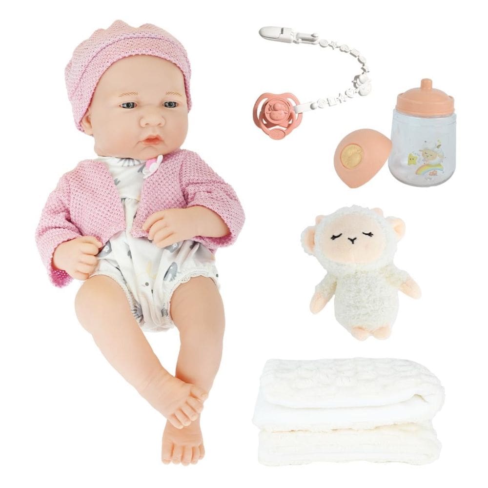 Boneca Bebê Reborn 35cm Realista Vinil Menina Com Acessórios