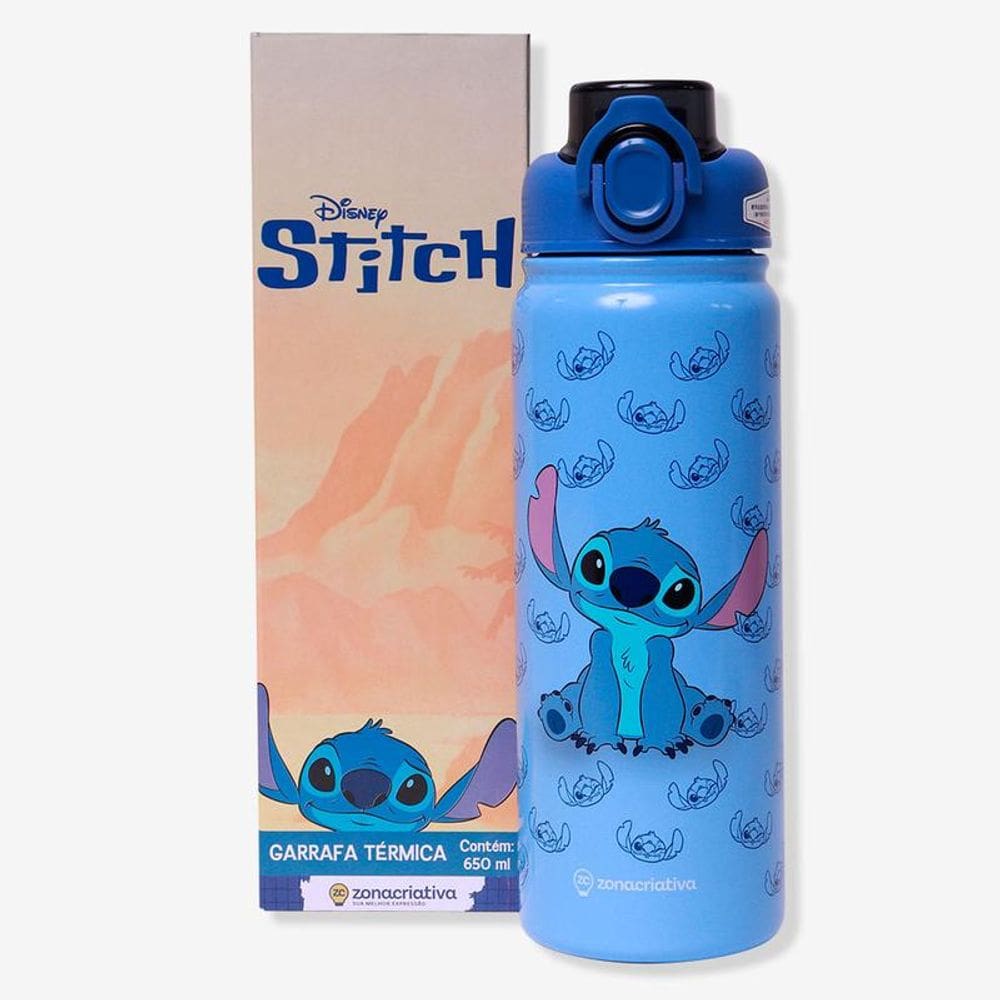 Garrafa Termica Galaxy 650Ml Stitch Disney Zc