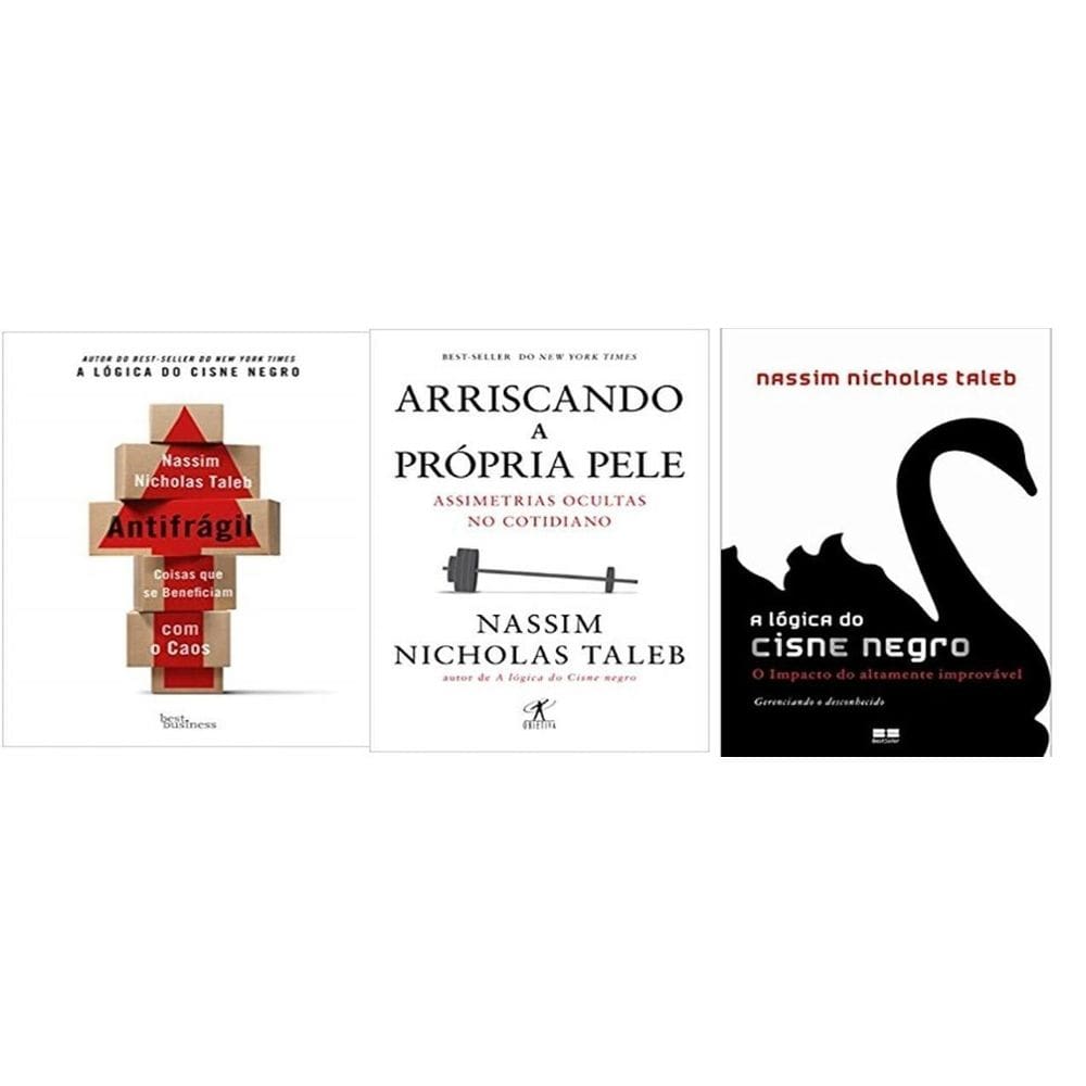 Kit 3 Livros Nassim Nicholas Taleb Arriscando Pele Cisne