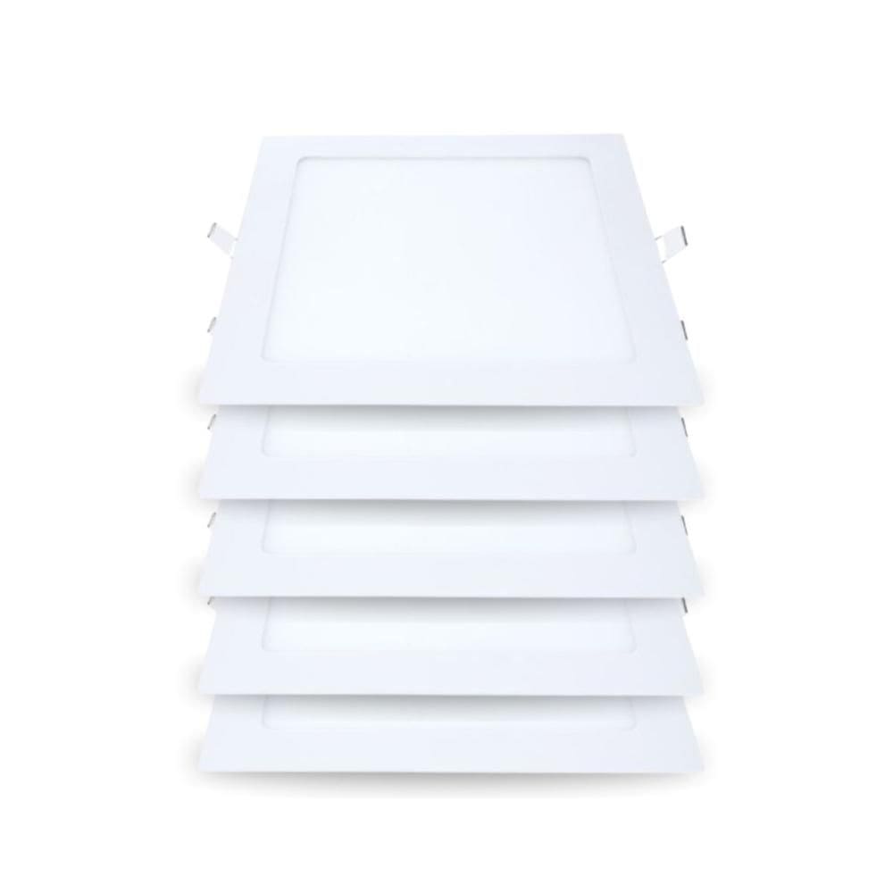 Painel Led Avant Quadrado Embutir 24w 4000k Bivolt 5 Und