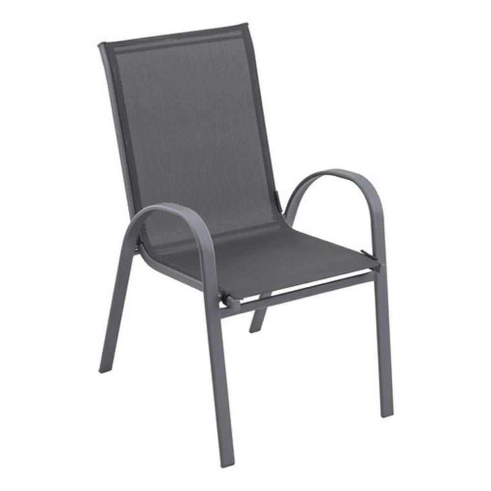 Kit 4 Cadeiras Para Jardim - Cinza - 91X55X69Cm - Importadas