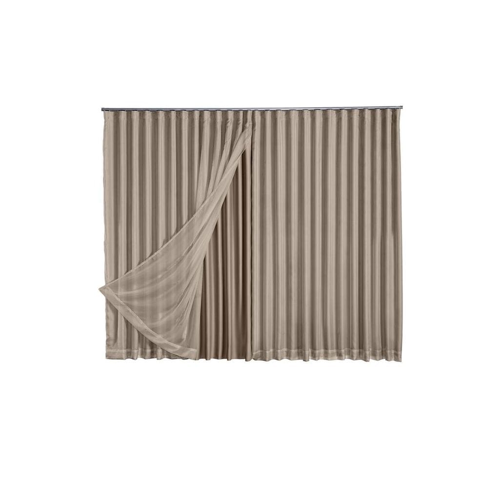 Cortina Blackout Com Voil 4,00X2,70 Para Trilho Duplo